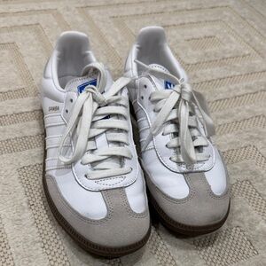 Adidas Samba White and Gray Women's Athletic Shoes